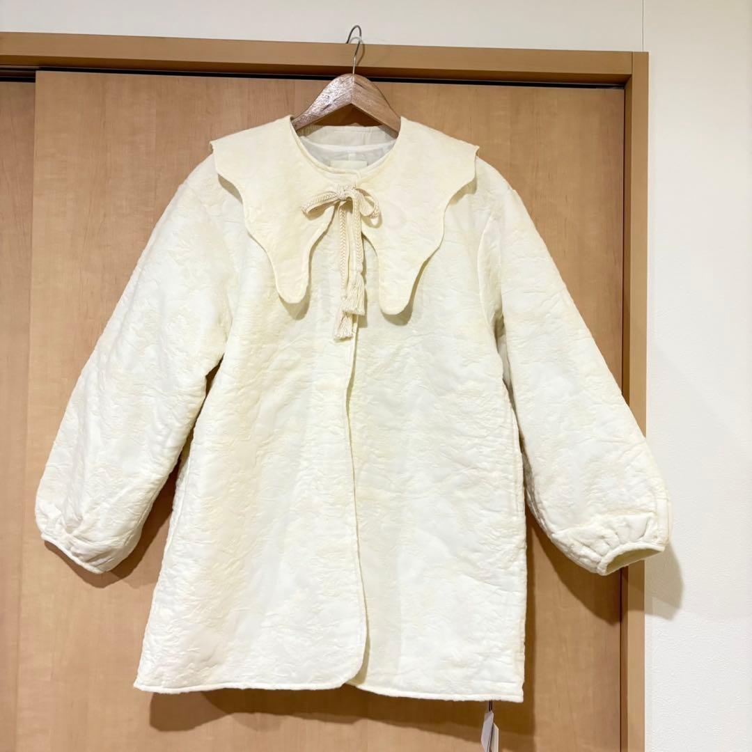 新品】Eaphi JACQUARD BIG COLLAR HARF COAT - メルカリ