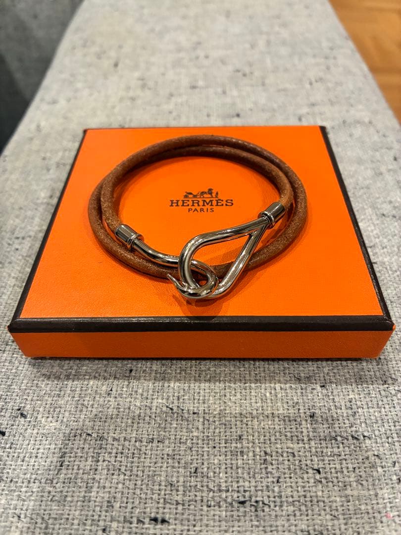 HERMES エルメス ジャンボ ブレスレット/チョーカー シルバー金具 楽天市場】Hermes エルメス ジャンボ チョーカー ブラウン シルバー