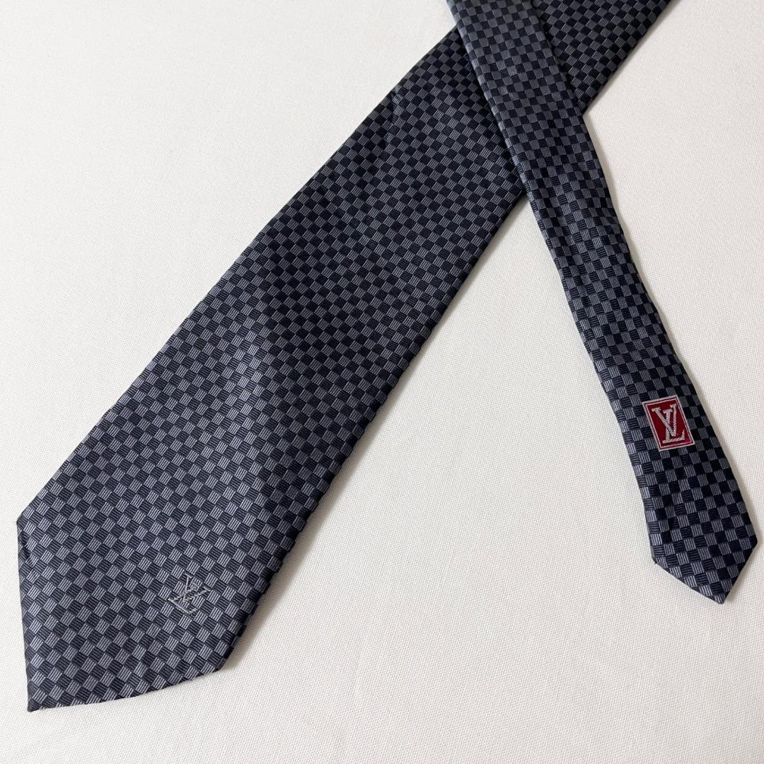マイクロダミエ LOUIS VUITTON ルイヴィトン ネクタイ ブラック - メルカリ