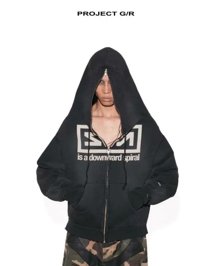 project gr ZYGON ZIP HOODIE フード パーカーブラック - メルカリ