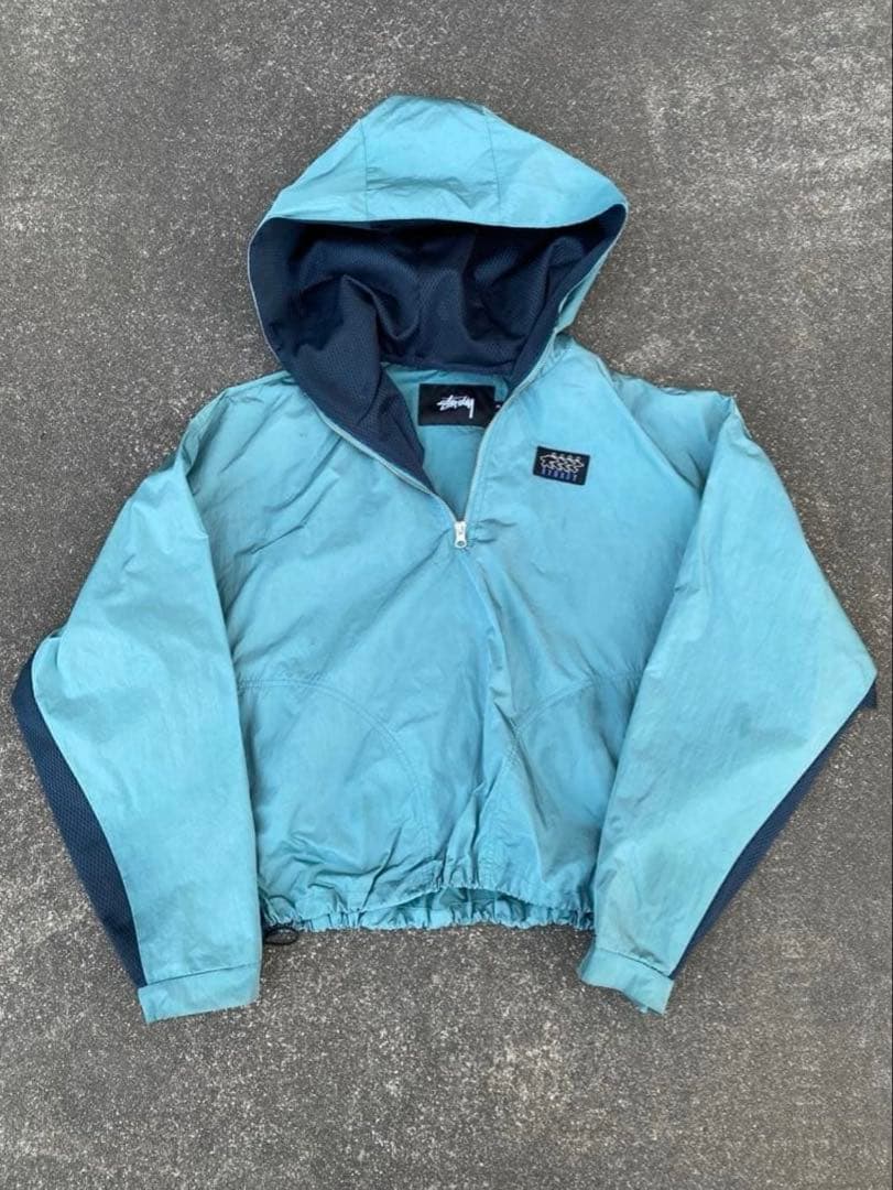 00s stussy ナイロンジャケット マウンテンパーカー ドローコード付き