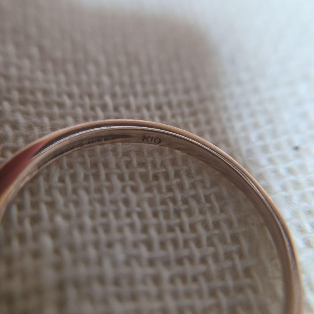 K10PG 1粒 ダイヤ 0.1ct リング