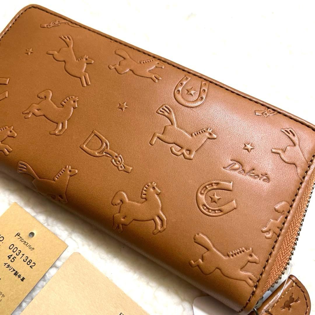ダコタ ラウンド長財布 カバロ イタリア製牛革 馬柄の通販はau PAY