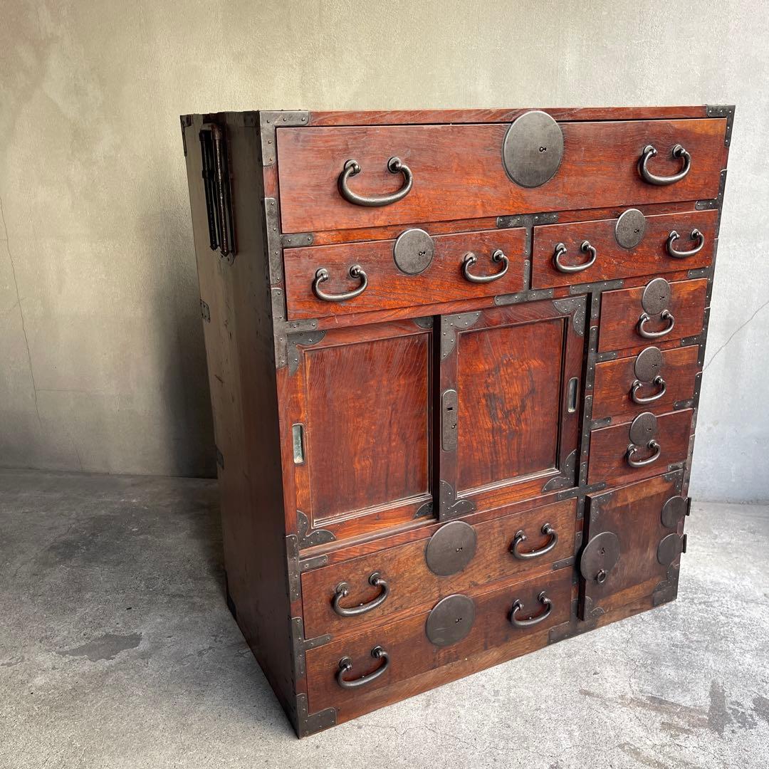 明治期 小箪笥 和製アンティーク 箪笥 時代箪笥 小物収納 引き出し