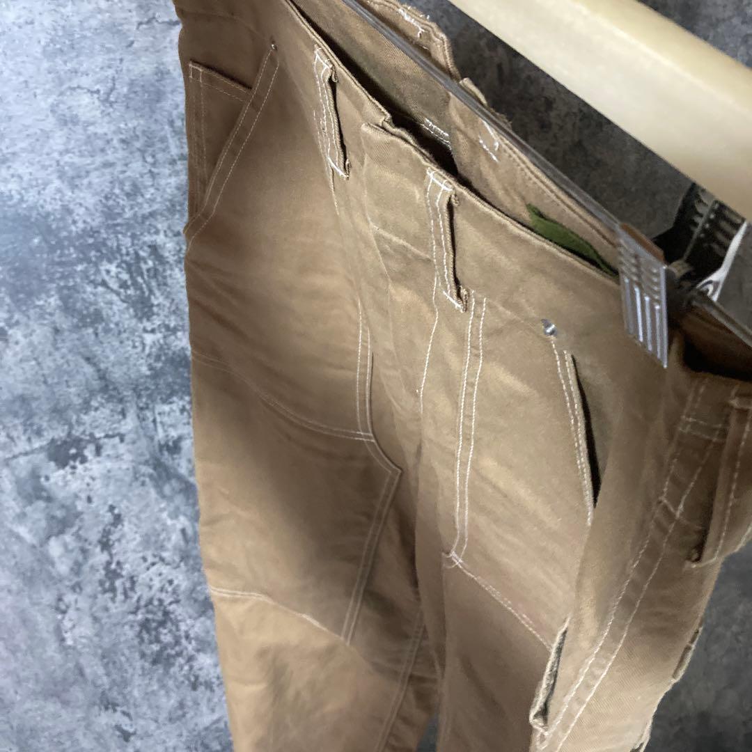 ユニオンランチ リネンブレンド ワイドペインターパンツ ベージュ