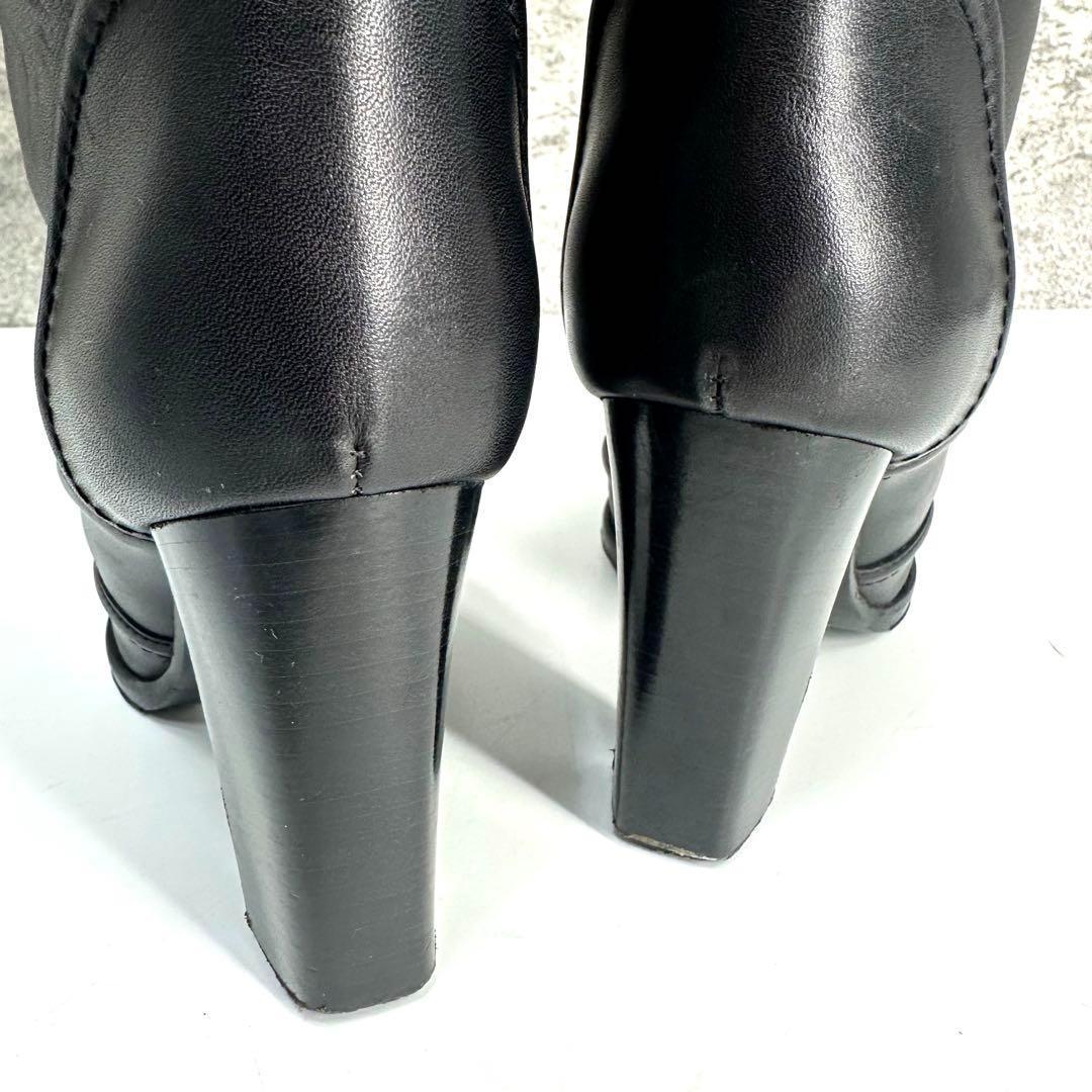 美品★ルイヴィトン ロングブーツ レザー　LVゴールド金具 ロゴ 22.5cm