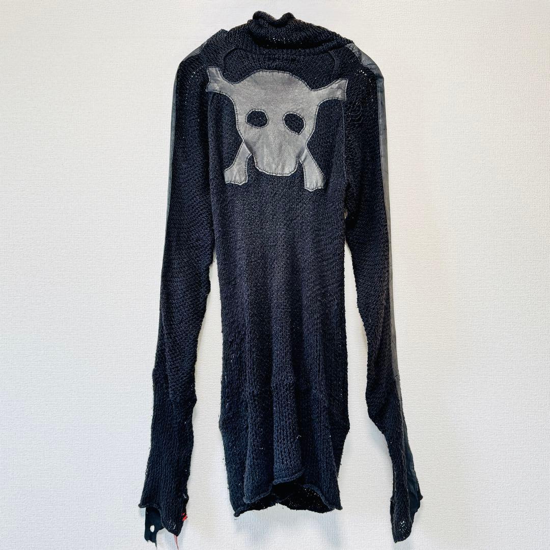 LGB スカルパッチ ニット カーディガン パーカー