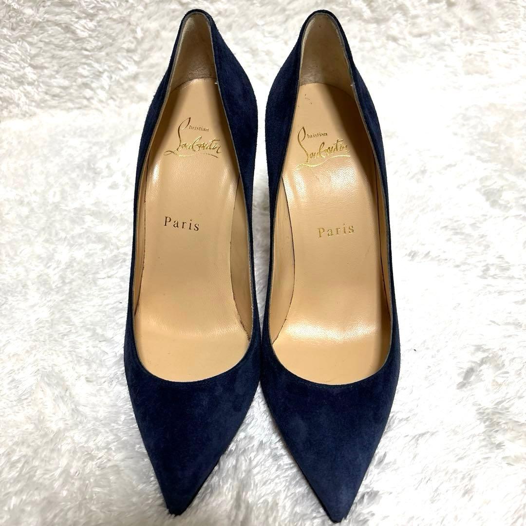 クリスチャンルブタン レッドソール ネイビー ピンヒール 23.5cm