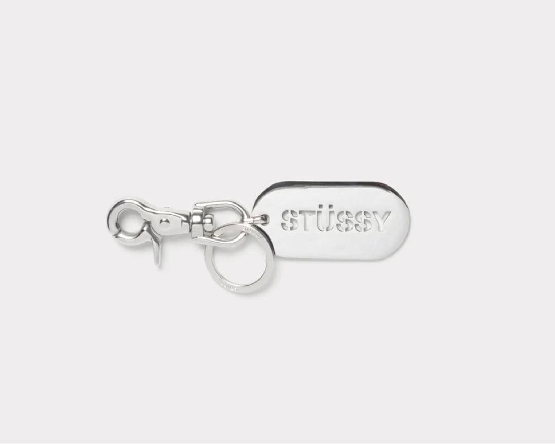 STUSSY 25SS METAL TAG KEYCHAIN SILVERSTÜSSY 25ss L TAG KEYCHAIN