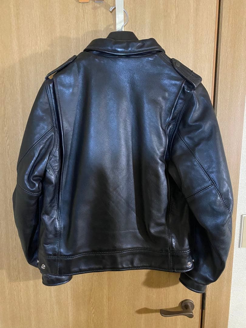 バンソン VANSON ポリスマンジャケット 38 黒 タロンジッパー/ショット