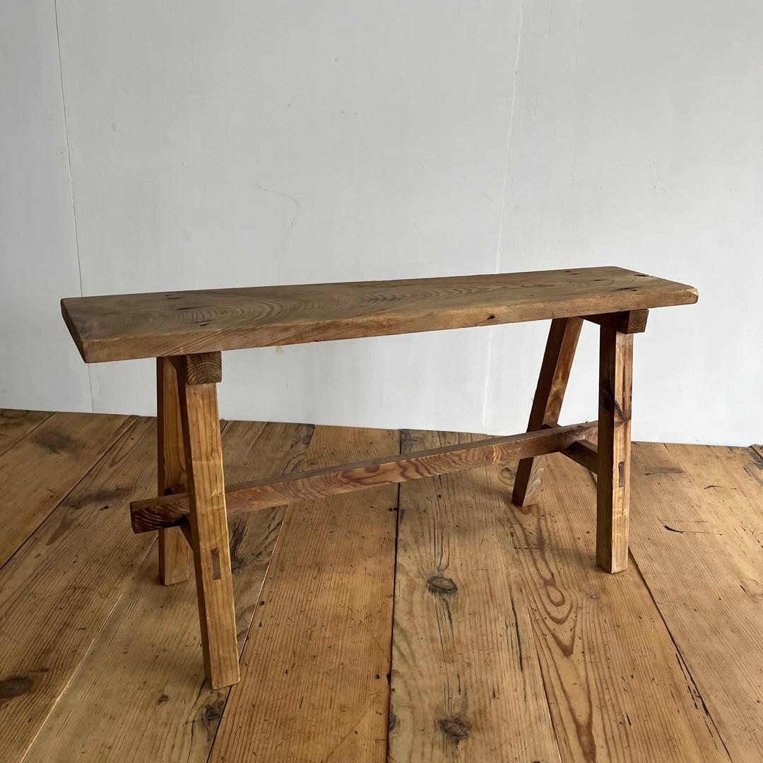 アンティーク 木製 展示台 ベンチ スツール 無垢材 レトロ 無塗装 z802
