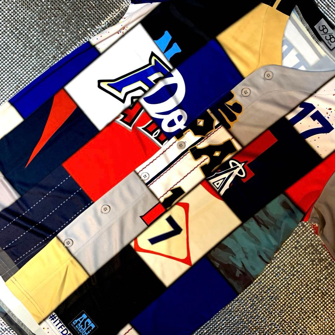 大谷翔平 プリントサイン付き歴代ミックスユニフォーム 50/50CLUB