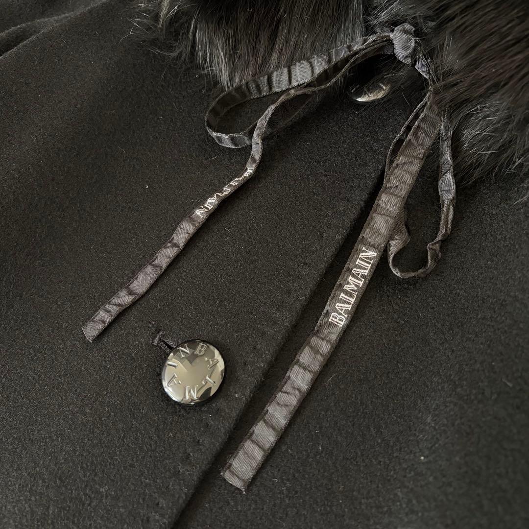 jasmine726様専用シルク ピュアカシミヤBALMAIN ファー コート - メルカリ