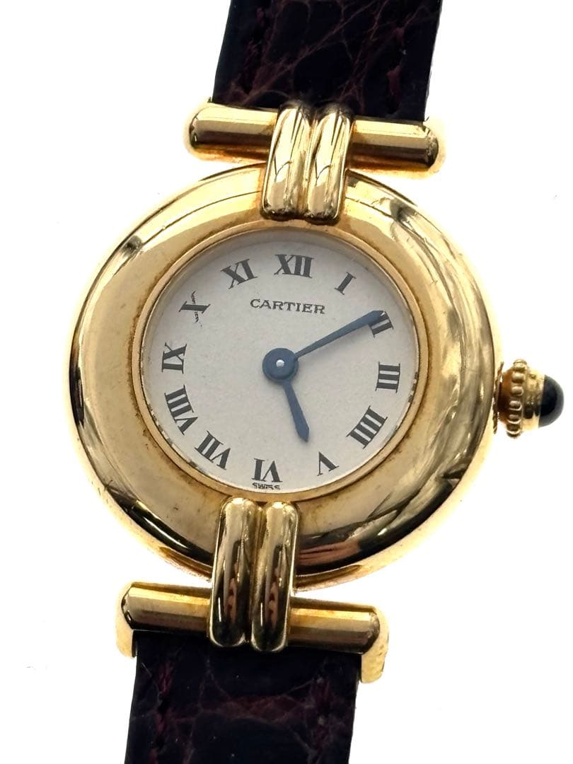 G*i様 17273 Cartier マスト　コリゼ　18K 電池交換済み　稼働 Cartier】カルティエ コリゼSM 18KYG 純正18金イエローゴールド製尾錠付き