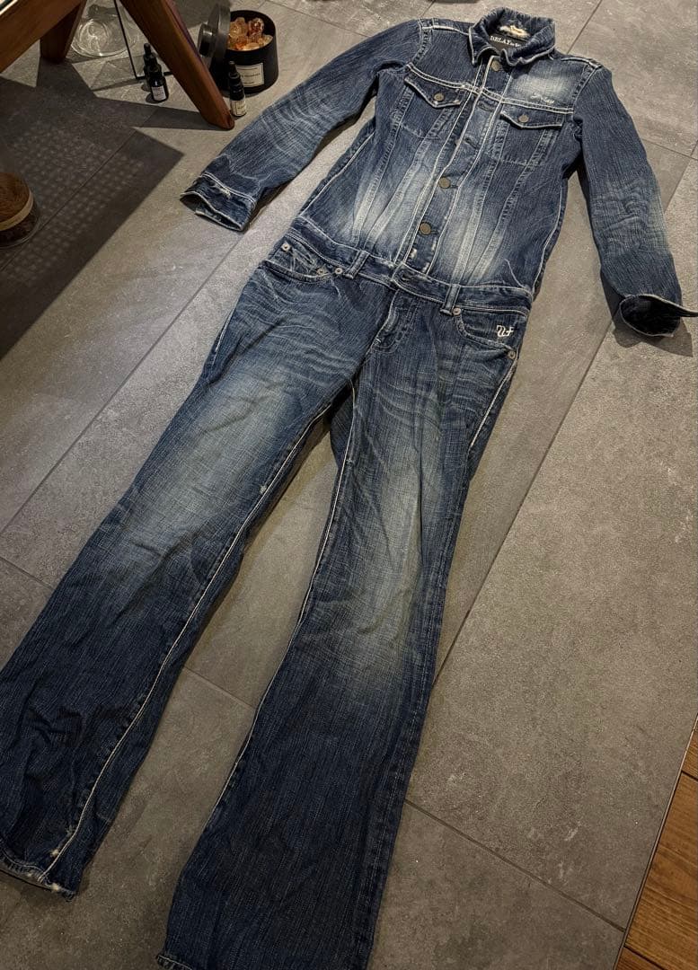 DELAY BY WIN&SONS オールインワン　サイズ1 デニムつなぎ 新品未使用タグ付き ディレイバイウィンアンドサンズ チェーン