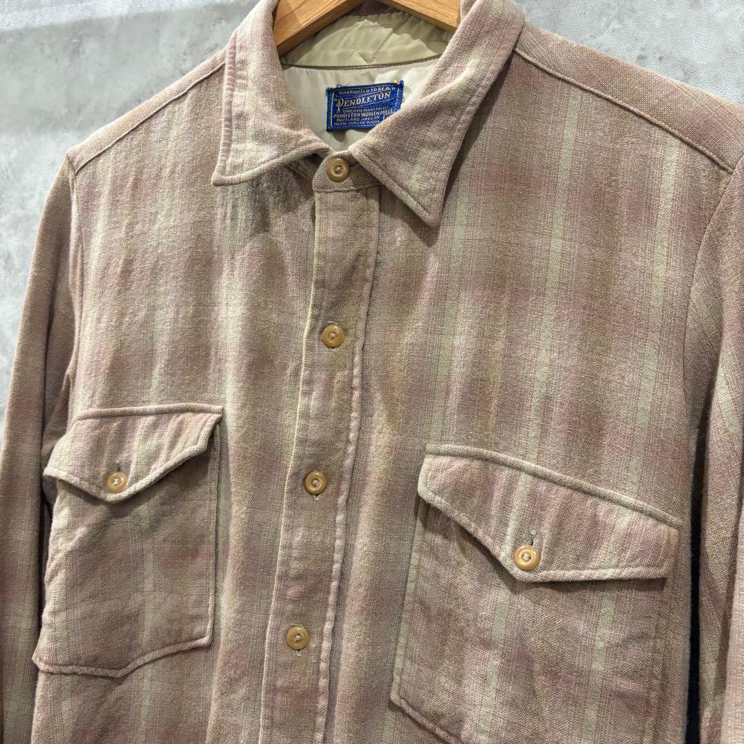 50s pendleton shirt 好配色 オンブレ シャドー チェック 50s pendleton ボードシャツ オンブレチェック ヴィンテージ ウール