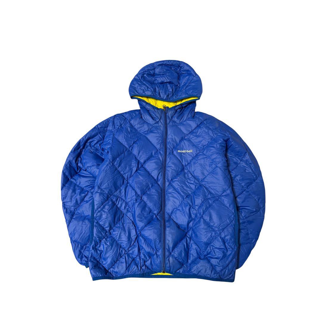 mont-bell ダウン リバーシブル 短丈 blue/yellow - メルカリ