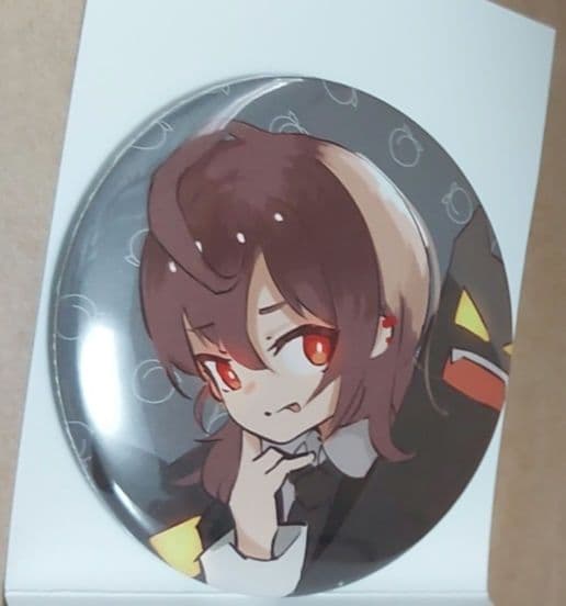 カラフルピーチ うり 直筆イラスト 缶バッジ 自画像 限定 からぴち