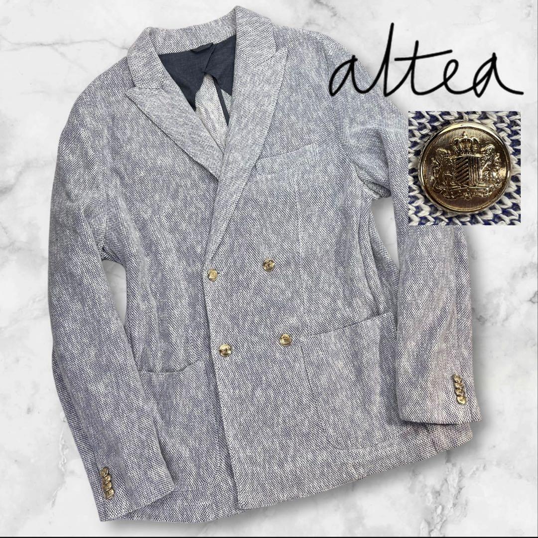 定価約8万 極美品 altea 金釦 4Bダブルプレストテーラードジャケット52 金釦ダブルブレストブレザー(テーラードジャケット)｜アウター｜Mila