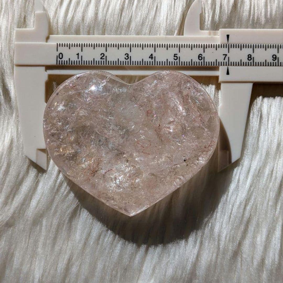 ♡ピンクアゼツライト（通称） ピンククリアクォーツ♡ ハート 虹
