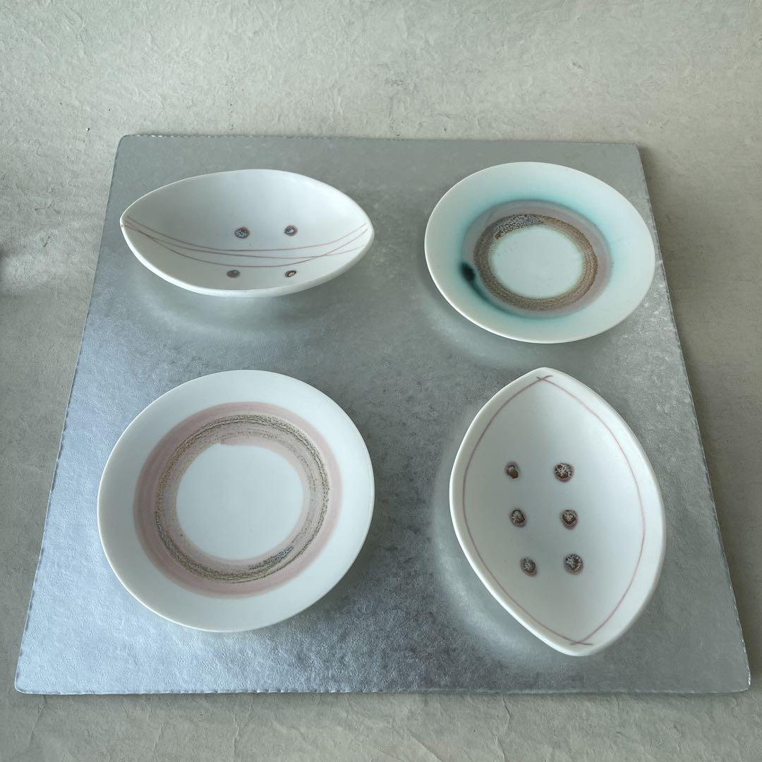 超激レア作品 人気作家 坂野友紀 アルミプレート小皿四枚セット