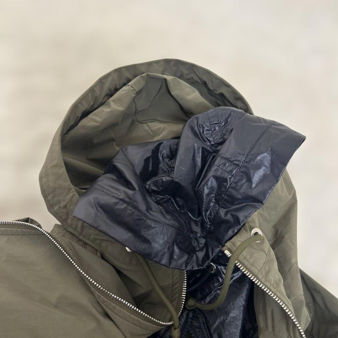 美品】MONCLER ナイロン ロング ミリタリーコート バッグロゴ フード