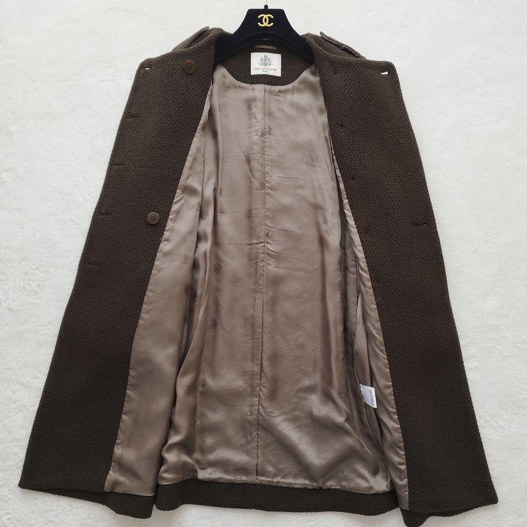 極美品】オールドイングランド ノーカラーロングコート 金ボタン ダブル