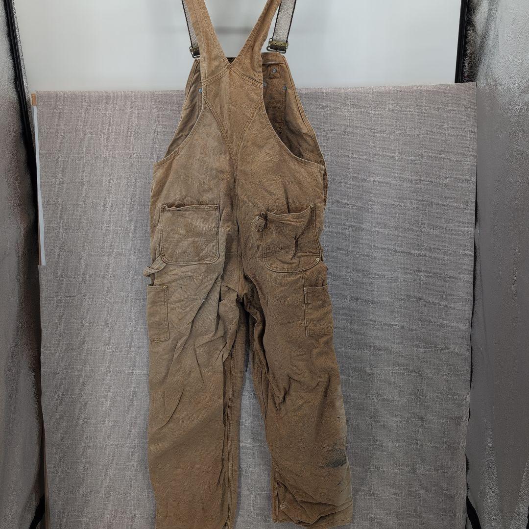 カーハート ダック地 オーバーオール ダブルニー ブラウン R01 W40L32