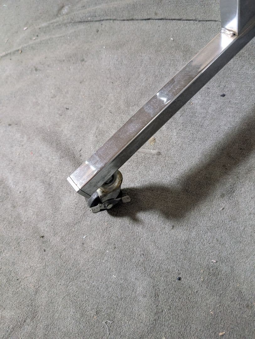 大阪府直接引き取り】折りたたみワゴン 組立工具不要 クローム W1200