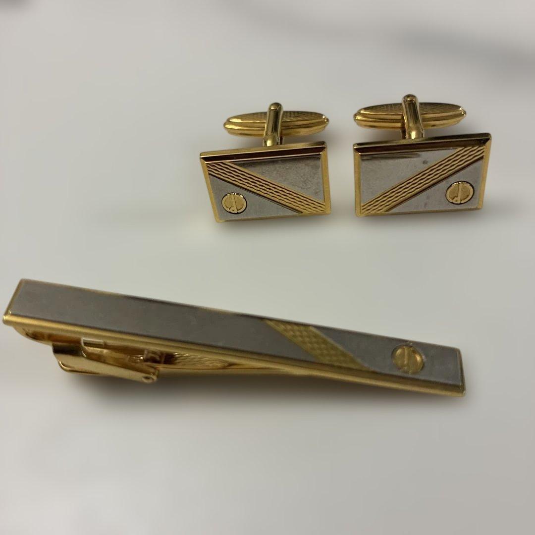 美品 ダンヒル ネクタイピン カフス セット ゴールドシルバー - メルカリ