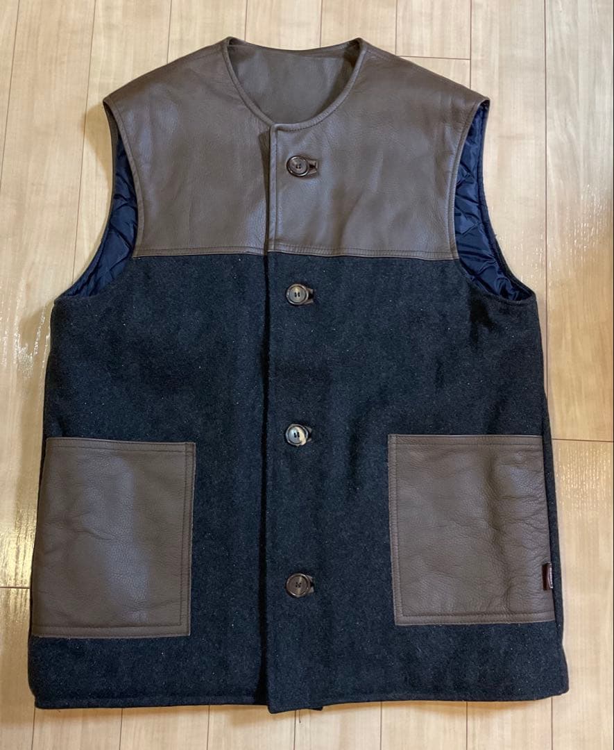 Bradley's レザー/ウール ジャーキンベストnigel cabourn風 着ること以上の価値》LEATHER JERKIN VEST – ナイジェル・ケーボン