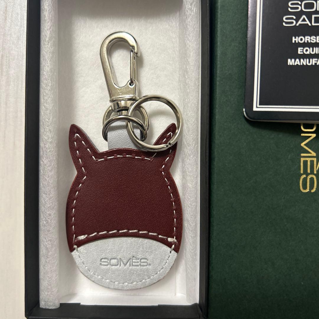 SOMES ソメスサドル 馬の顔型キーホルダー KF-39-BGD バーガンディ