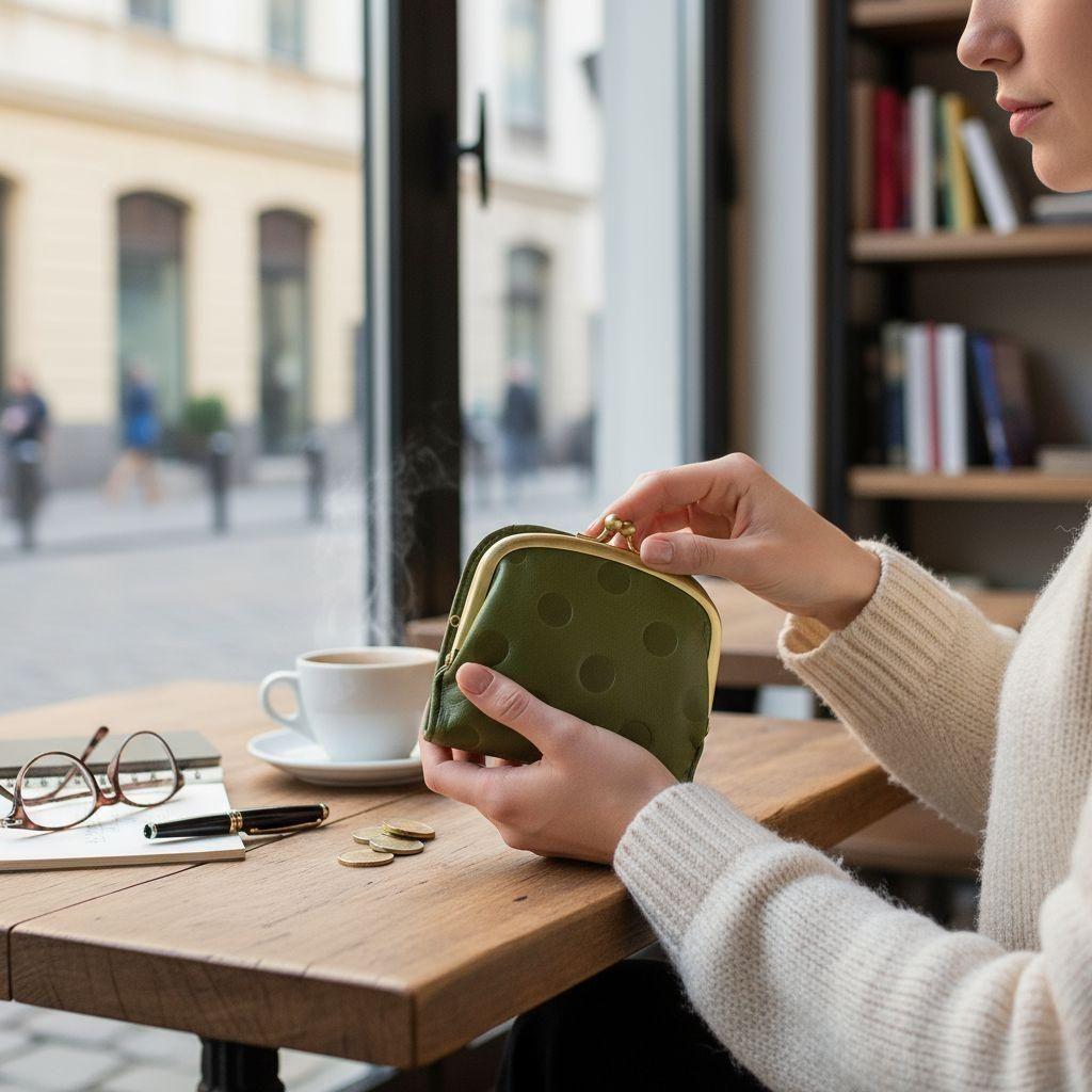 未使用 新品 ズッケロ 本革 ドット柄 人気のグリーン がま口 財布 折り