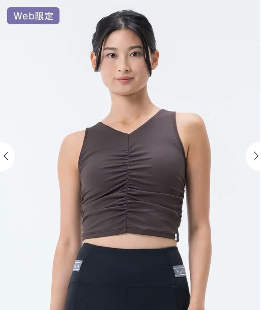 Web限定 【SUKALA】アメリカンスリーブギャザータンクトップ