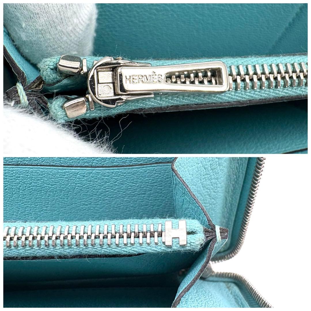 HERMES アザップロング ブルーアトール オールレザー トリヨン