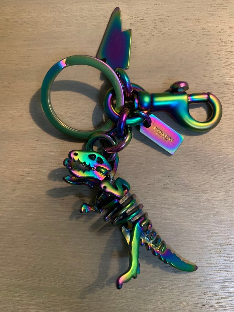 COACH コーヒー　恐竜　キーホルダー COACH（コーチ） キーホルダー グラブタンレザー スモール モホーク