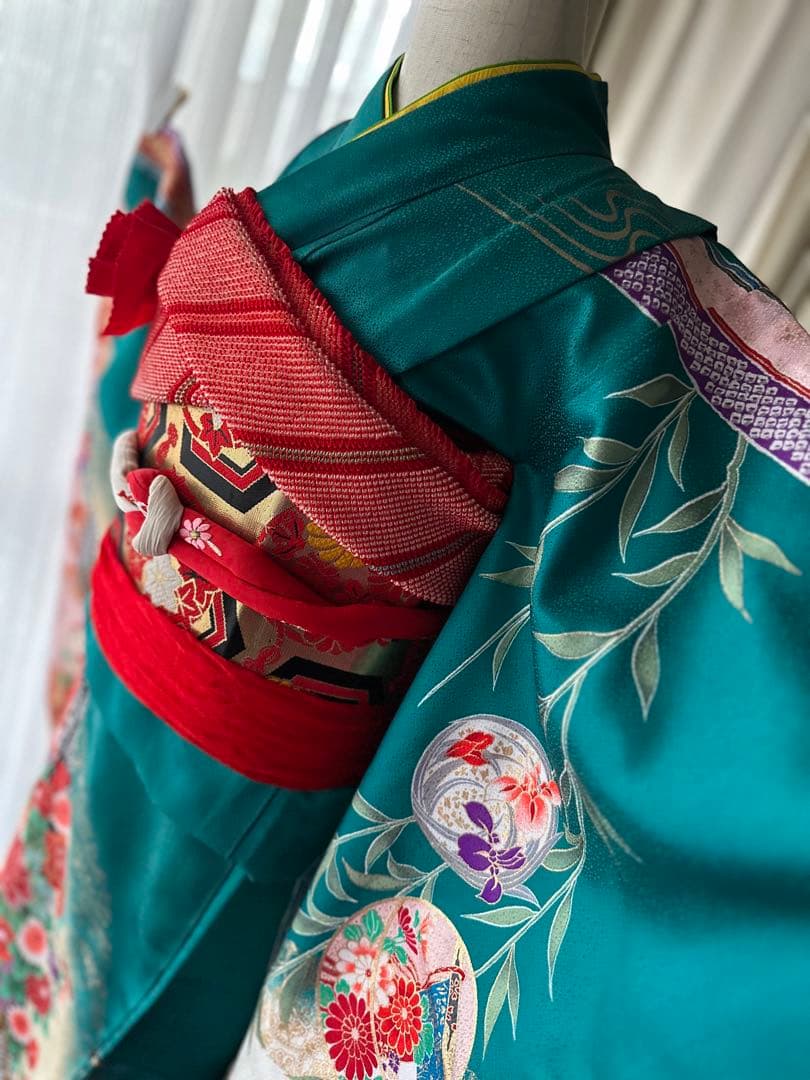 プーさん様専用7歳用七五三フルセット ピーコックグリーン 5点セット