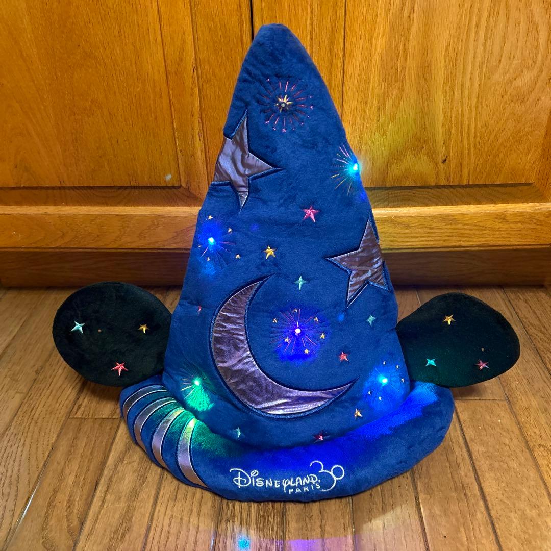 ディズニーランド パリ 限定品 30周年ファンタジア ミッキー 光る帽子