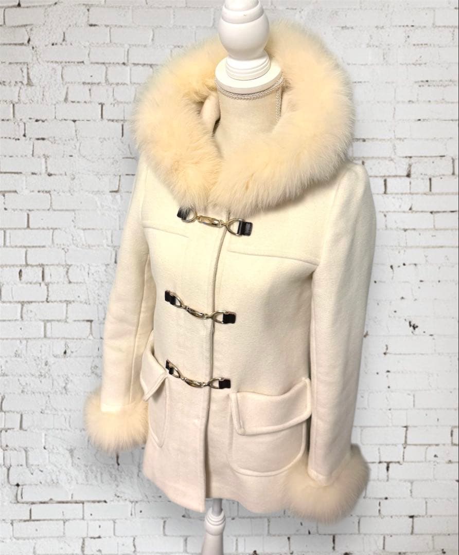ジャスグリッティー ダッフルコート フォックス ファー 金具 牛革
