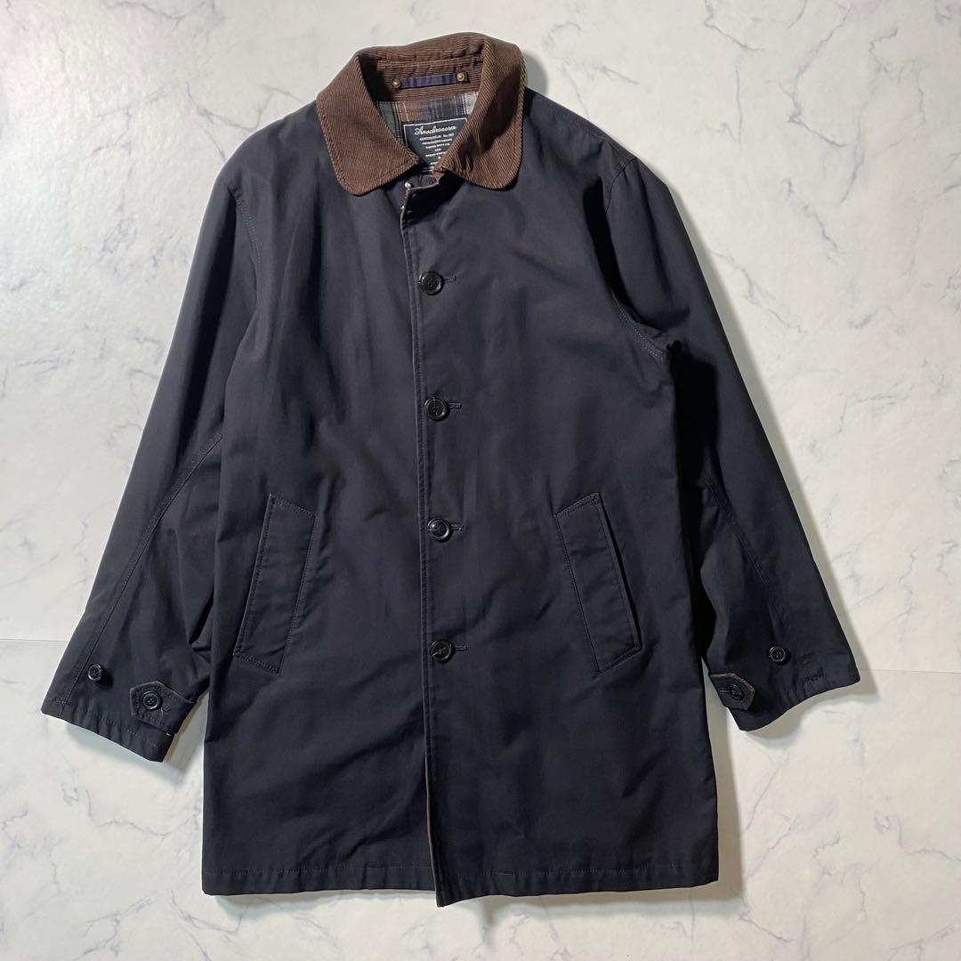 美品】アナクロノーム ステンカラーコート 裏地 フランネル＆オンブレ