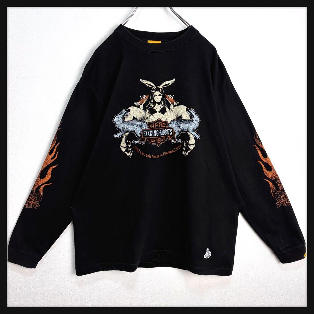 完売デザイン】FR2 ガール 長袖 ロンT ハーレー ファイヤー 激レア 美