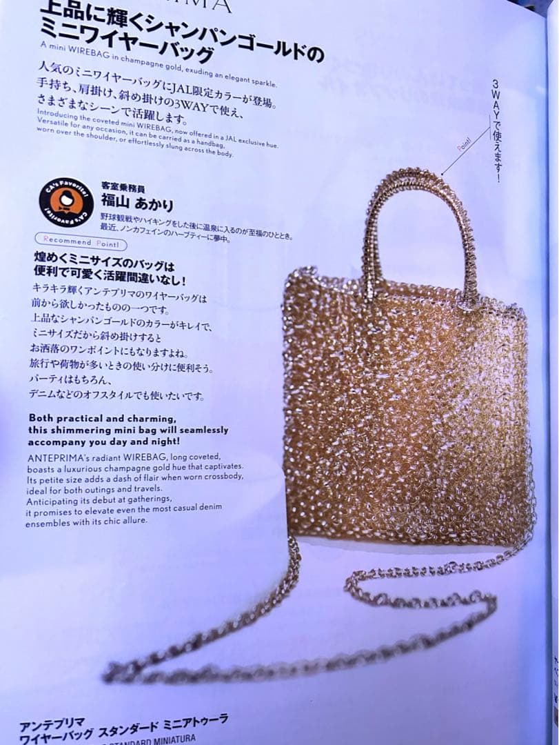 アンテプリマ⭐︎JAL機内販売限定ミニワイヤーバッグ⭐︎ - メルカリ