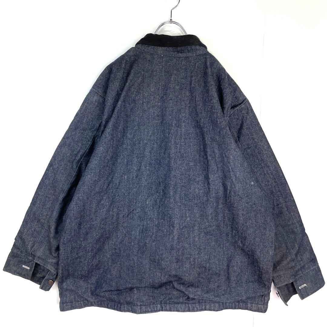 ビンテージBob Barkerデニムジャケットカバーオール裏地ブランケット