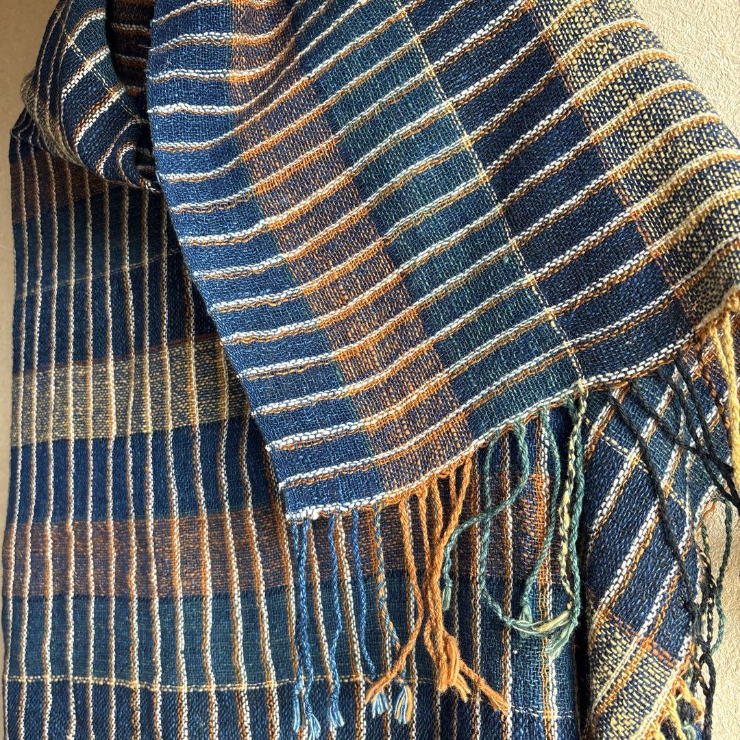 usaato うさとの服 大判ストール コットン チェック 厚手 未使用 うさ