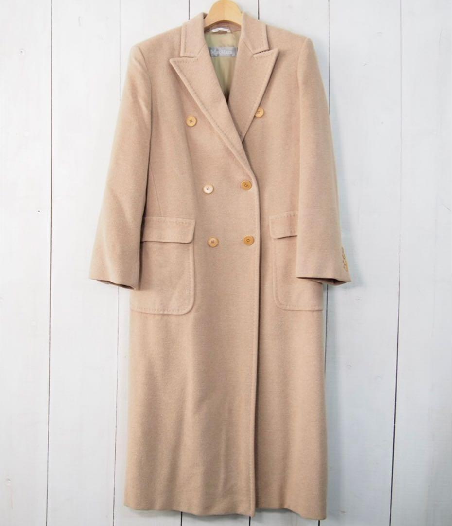 MaxMara ベージュ ロングチェスターコート - メルカリ