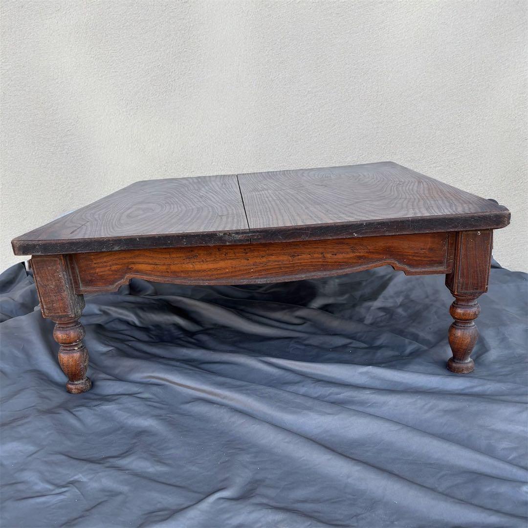 Cy47 和製アンティーク 木製 テーブル ローテーブル ろくろ脚 古道具