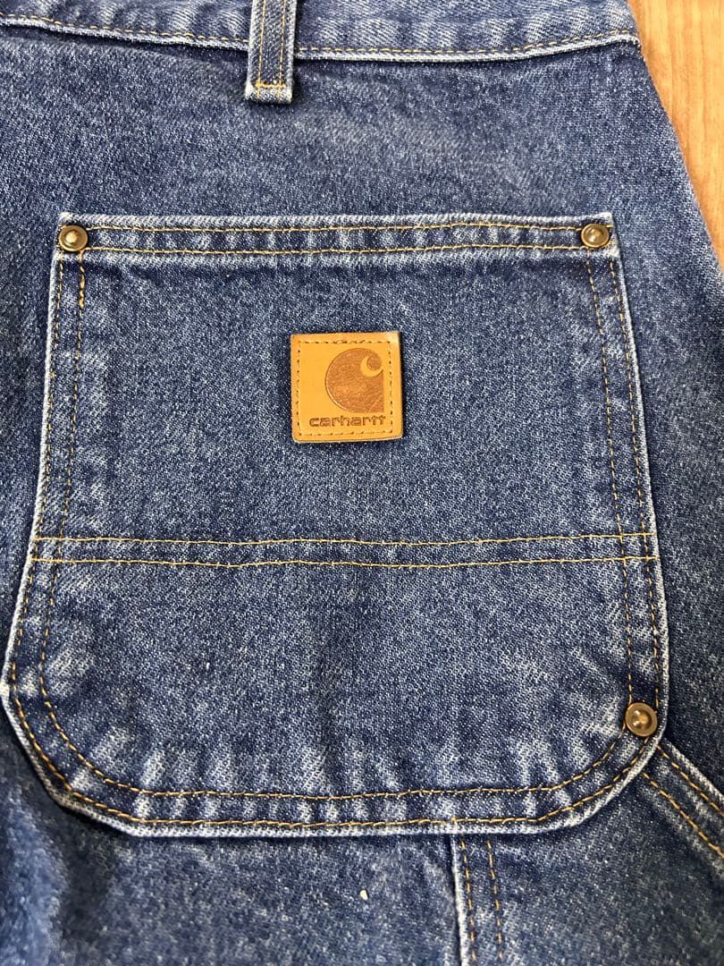 カーハート ダブルニー Carhartt 革パッチ - メルカリ