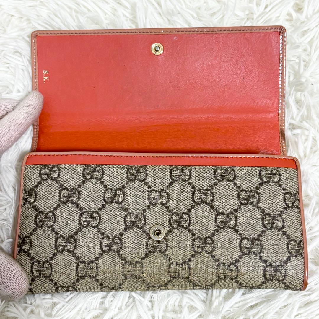 グッチ 長財布 二つ折り財布 リボン インターロッキング GGスプリーム