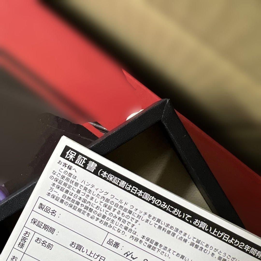 保証書・冊子・箱付き美品】HUNTING WORLD スイス製クォーツ 腕時計