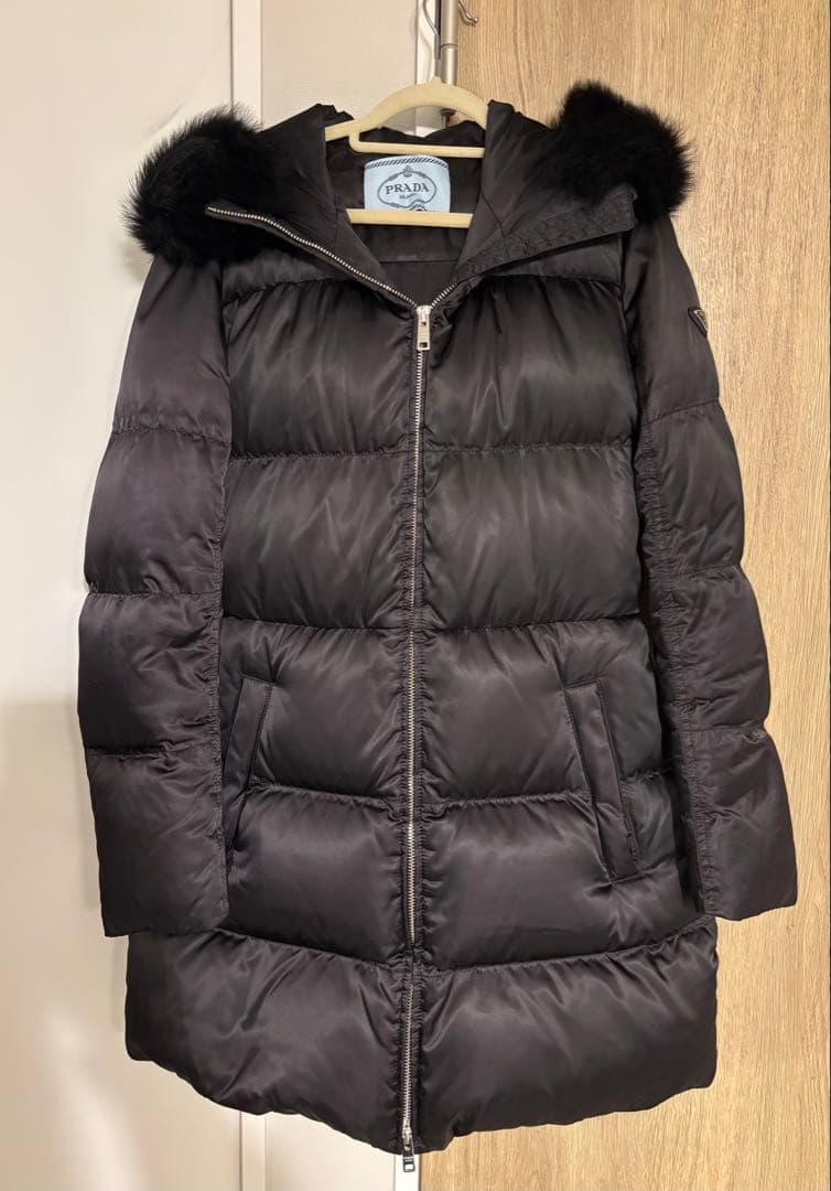 PRADA プラダ ダウンコート ジャケット ファー 岡部あゆみ 黒 36サイズ
